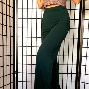 winter green flare pants